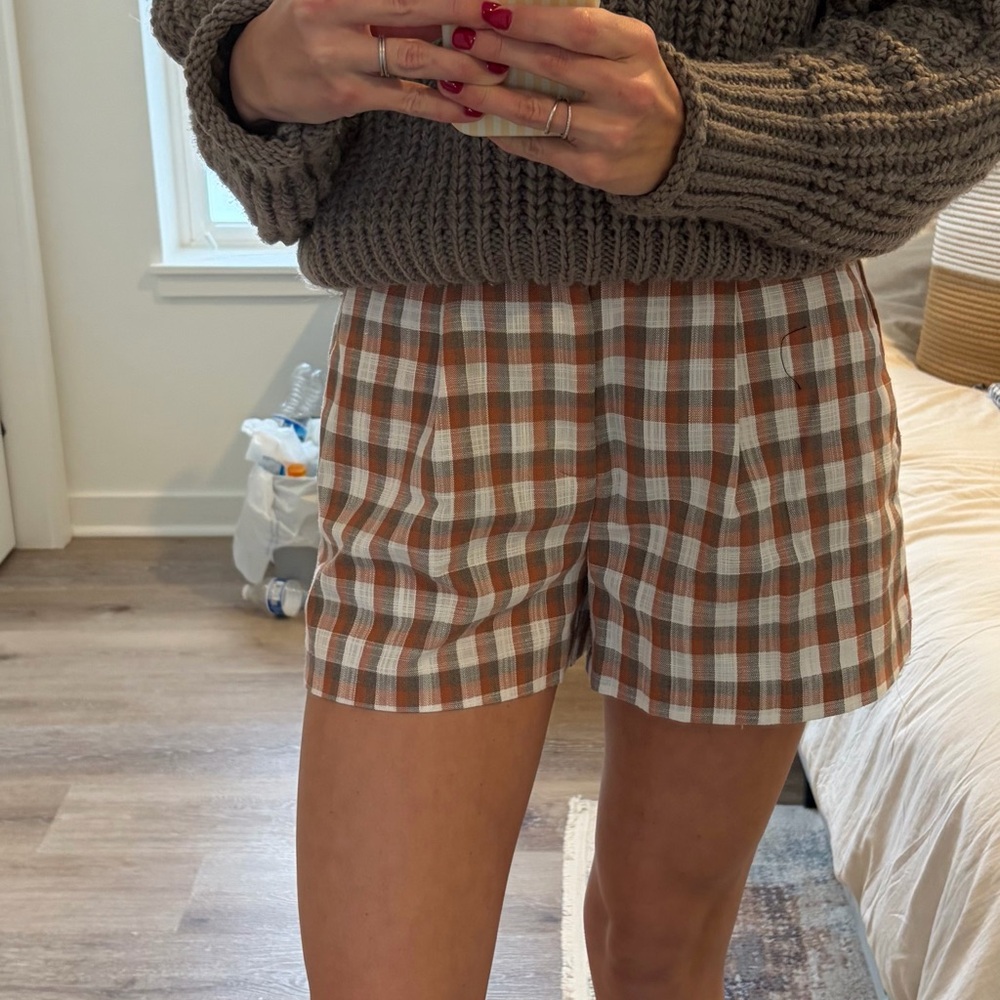 Nine West Plaid Women's Shorts in Brown and White